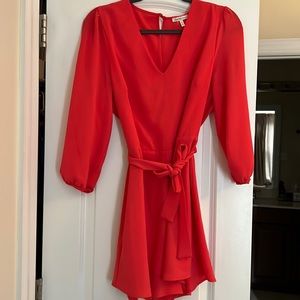 Charlotte Russe Bright Pink Longsleeve Romper